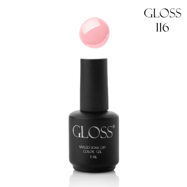 Гель-лак GLOSS 116 (розово-молочный), 5 мл